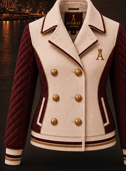 Study — the tailored peacoat in ivory and oxford red